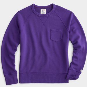 Todd Snyder SUN-FADED MIDWEIGHT POCKET SWEATSHIRT IN PURPLE FIRE $138